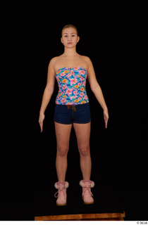  Cayla Lyons jeans shorts pink winter shoes standing strapless top whole body 0001.jpg